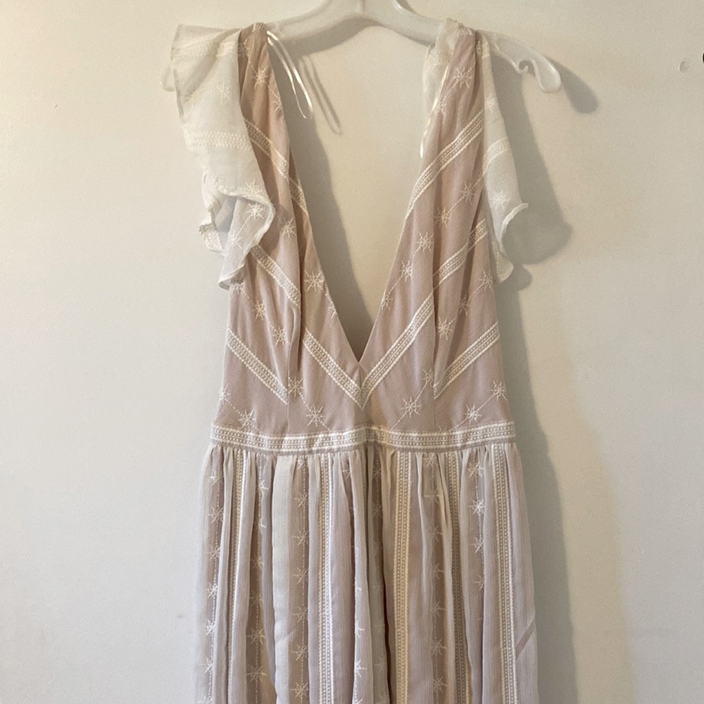 Bridal dress Deep V with slit size Large